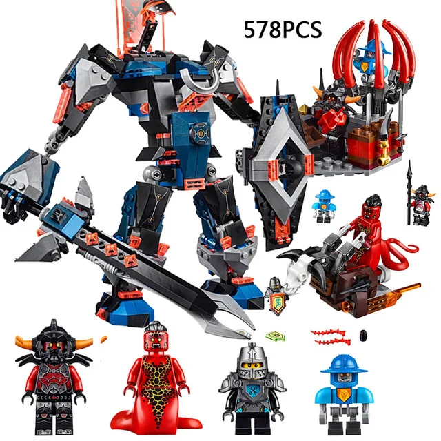 

Hot nexus knights The black Knight mech building block Clay fire devil robot LEPINS compatible with legoes 70326 brick toys