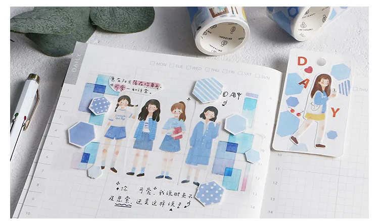 6 шт./компл. Kawaii для девочек красочная лента washi набор с возможностью креативного самостоятельного выбора между декоративные клеящаяся