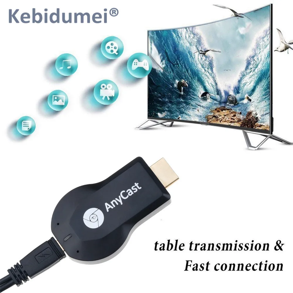 Kebidumei приемник для ТВ-тюнера AnyCast M2 для WiFi дисплея Miracast беспроводной HDMI ТВ-карта для телефона Android PC