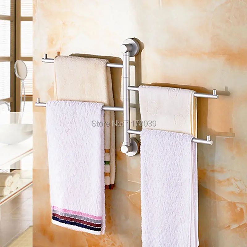 Space aluminum swivel activities towel bars,wall mounted folding towel