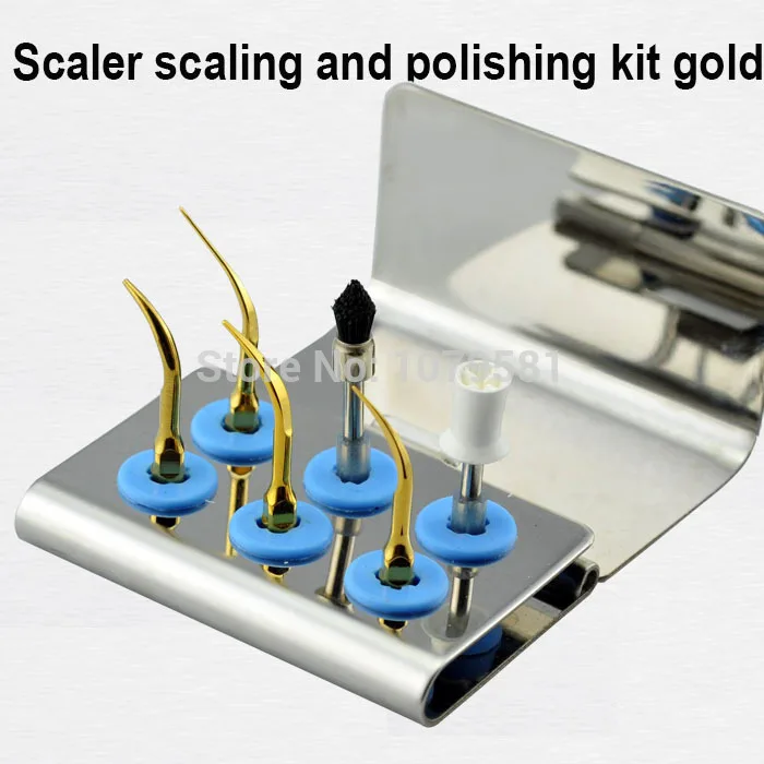 1 set ESPKG Dental Scaler scaling and polishing kit gold Perio scaling