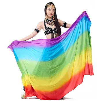 

200*110cm Deluxe Real Silk Oriental Bellydance Belly Dance Veil Shawl Scarf Eastern Scarves Costume for Women Dancing Accessory