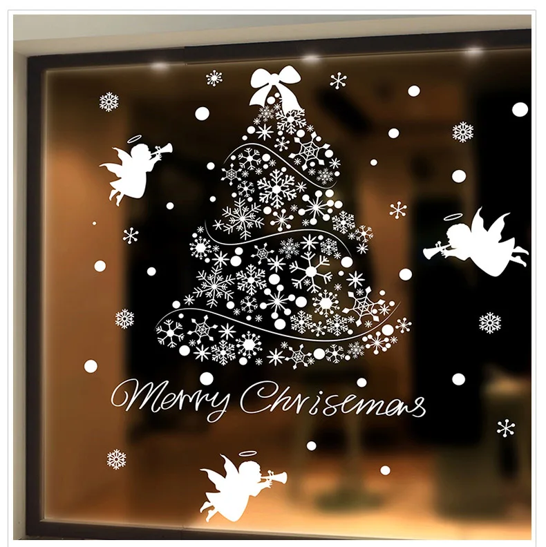 aqumotic large merry christmas stickers tree snowflake christmas tree store app