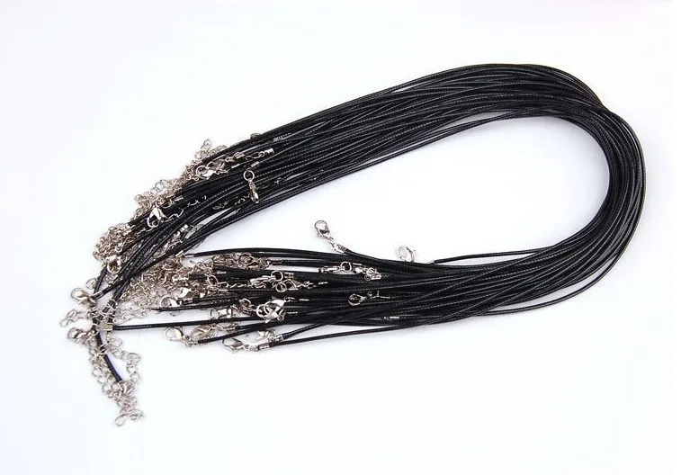 Wholesale 20pcs/lot 1.5mm Multicolor Leather Cord Wax Rope Chain Necklace with Lobster Clasp DIY Jewelry Accessorie Z570