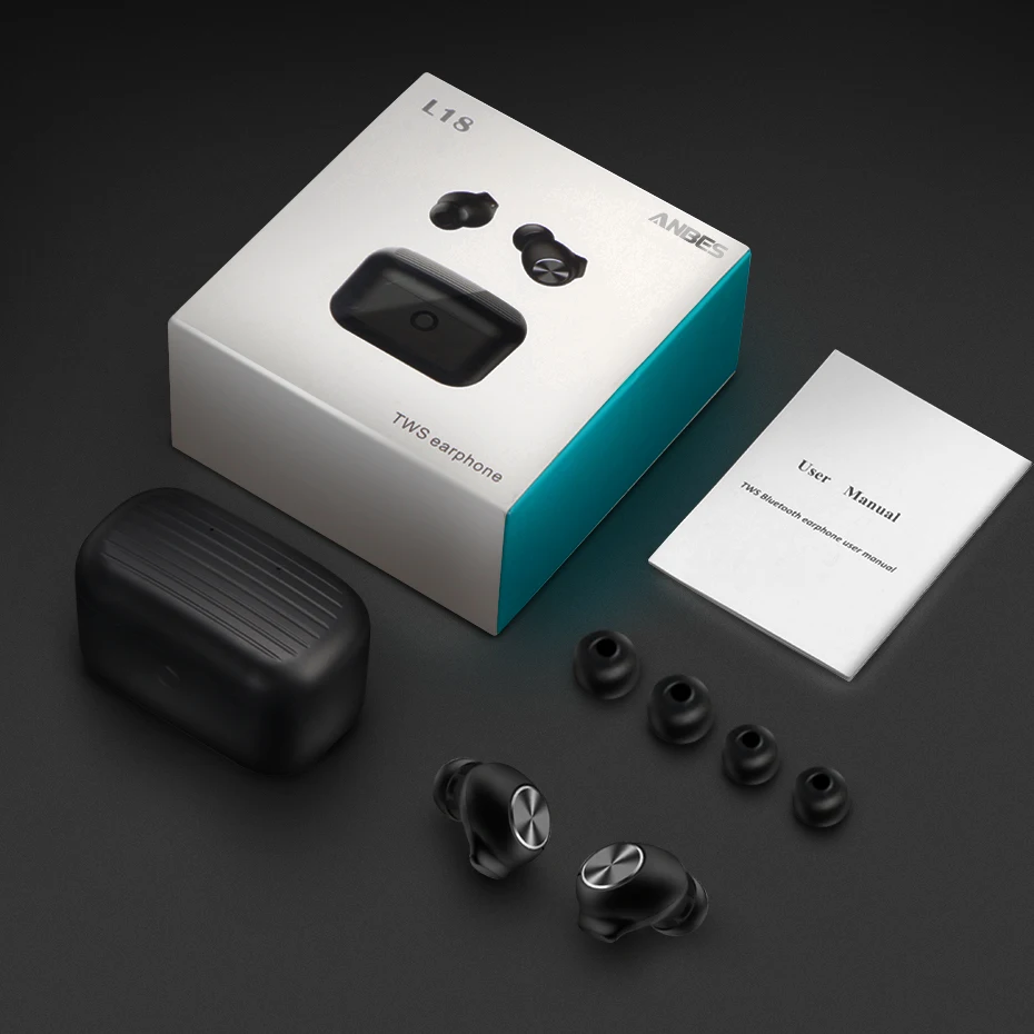 ANBES наушники вкладыши TWS Bluetooth V5.0 мини гарнитура Беспроводной двусторонний вызов