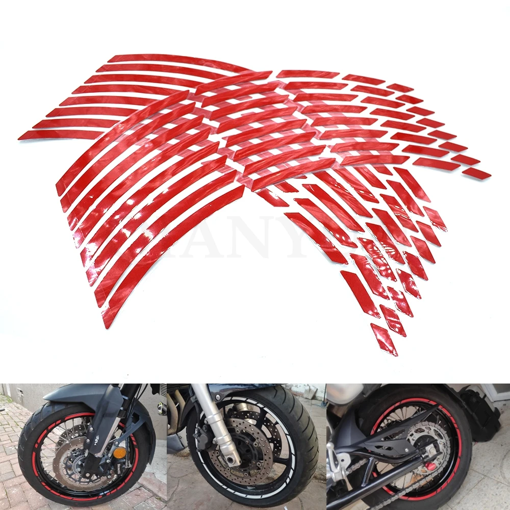 17 18 19 inch universal motorcycle car tire sticker reflective rim tape decal for kawasaki suzuki honda yamaha KTM Ducati BMW for toyota universal 9 inch car radio fascia frame dashboard tape recorder 2 din multimedia stereo installation trim kit panel