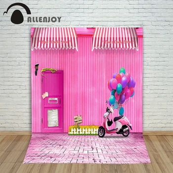 

Allenjoy Background for photos Floor tiles balloon door powder children's photographic camera backdrop vinyl
