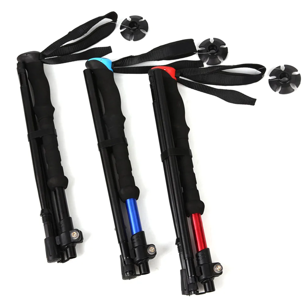 

4 Sections Folding Hiking Pole Walking Stick Aluminium Alloy Hiking Trekking Pole Sticks