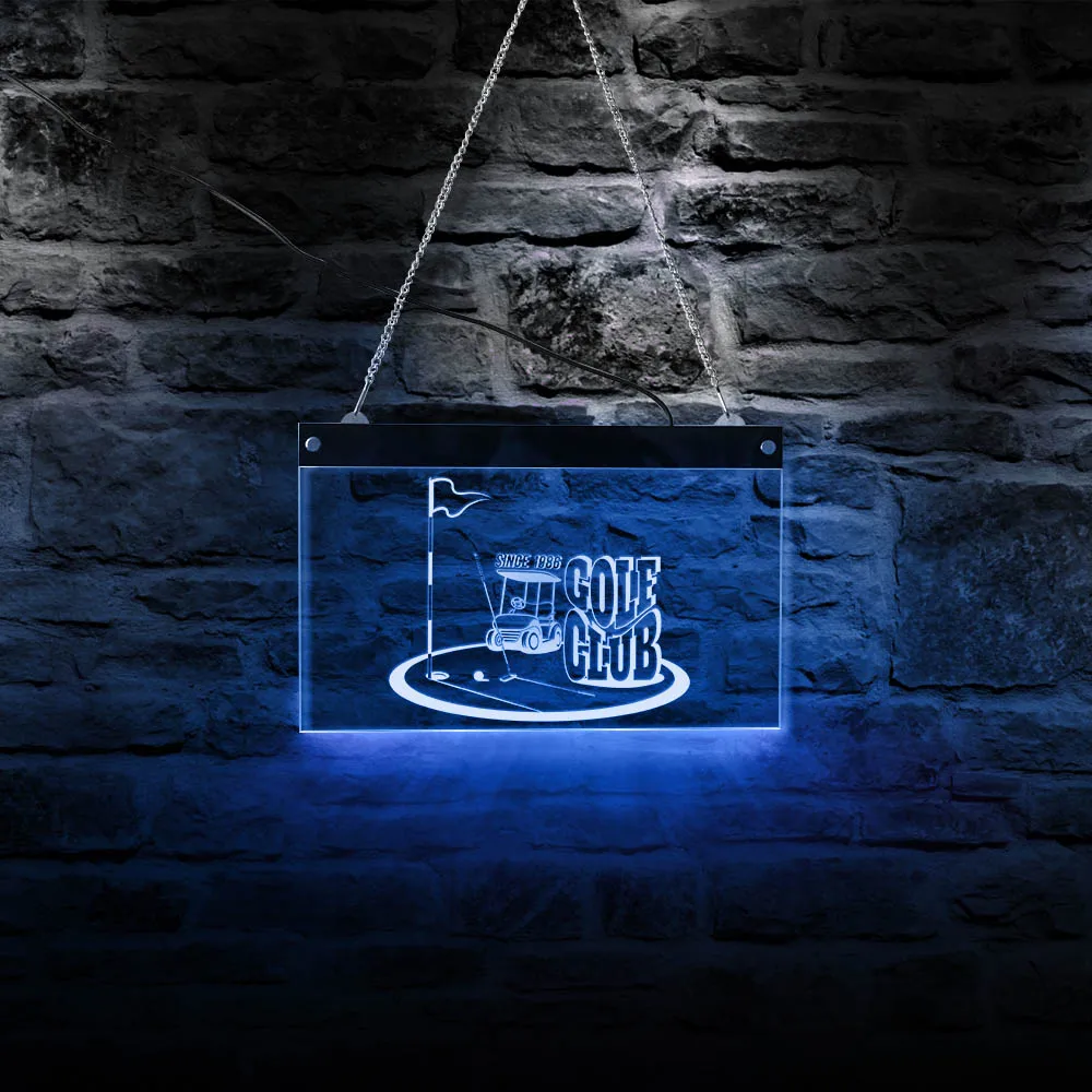 

Golf Club LED Open Sign Business Displays Golf Wall Hanging Lighting Acrylic Board Golfing Advertisement Board Mens Golf Gift