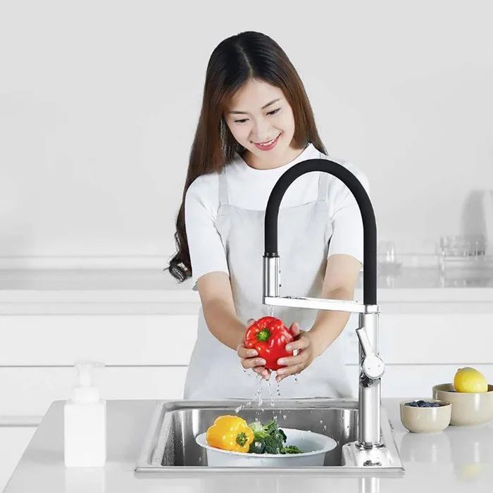 U-образный кухонный кран с поворотом на 300 градусов, мощный спрей, быстро чувствительный кран для Youpin с ручкой/Индукционным управлением - Цвет: INDUCTION