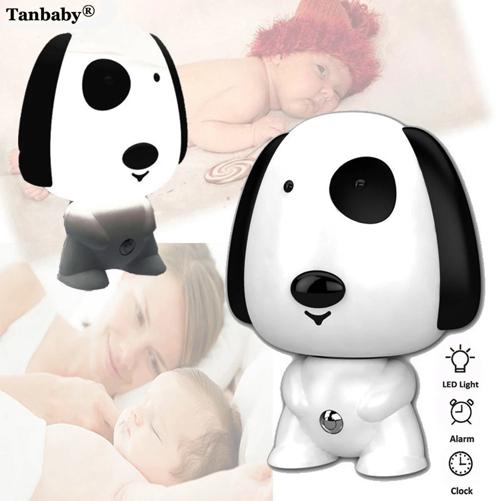 

Tanbaby Rechargeable Puppy Love Dog Digital Alarm Clock Table Lamp Time Display Cartoon LED NightLight Touch Sensor Speaker Desk