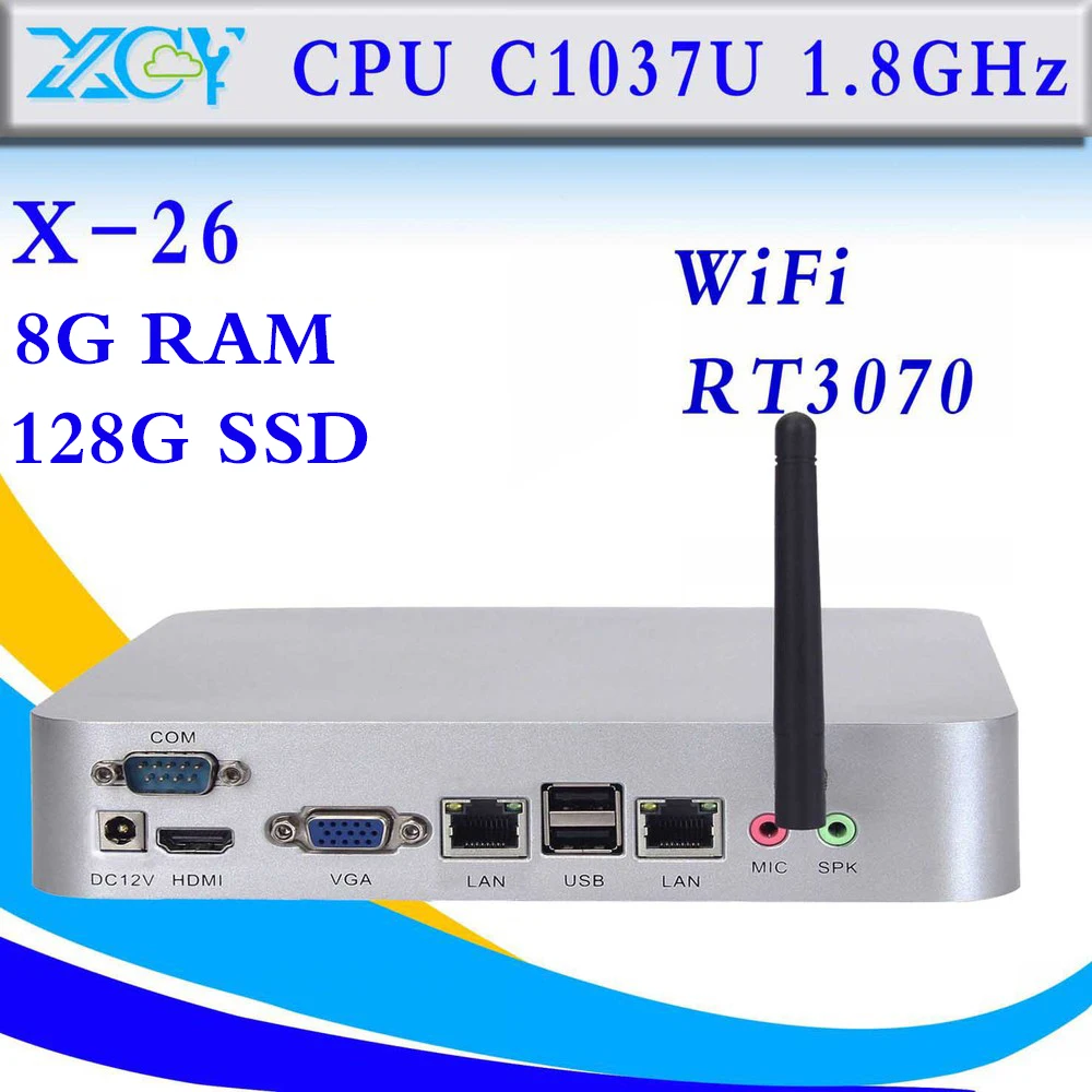 Low Power Low Heat! Celeron C1037U 8gb Ram 128gb Ssd Desktop Computer Mini Thin Client Support 3G And Wifi