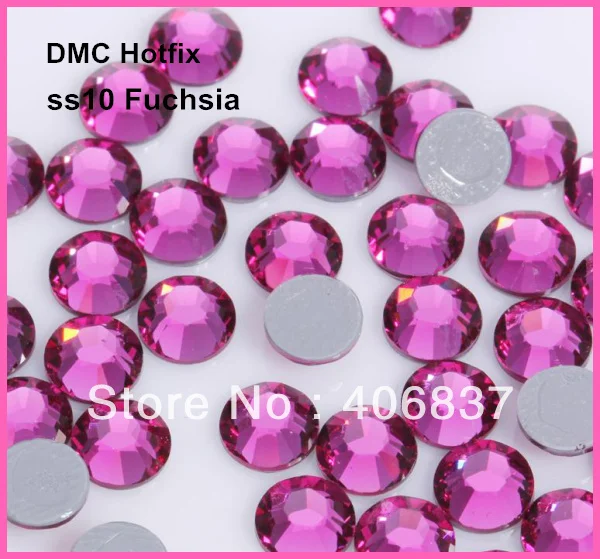 

Free Shipping! 1440pcs/Lot, ss10 (2.7-2.9mm) High Quality DMC Fuchsia Iron On Rhinestones / Hot fix Rhinestones