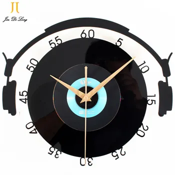

Wall Clock Acrylic Home Wall Clock Black Stereo Art Style Wall Living Room Bedroom Gome Wall clock
