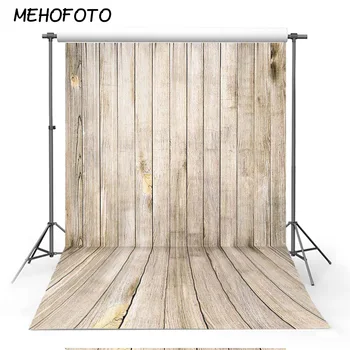 

MEHOFOTO Old Wood Floor Photography Backdrop Light Yellow Baby Photo Background for Newborn Baby Photo Studio Backdrops
