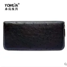 Yongliang новая кожаная сумка-клатч из страуса модная кожаная Одиночная молния кошелек с большой емкостью мужской кошелек-сумочка