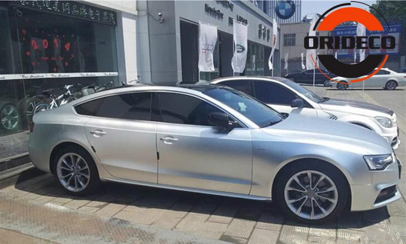 silver matte metallic car vinyl wraps 6