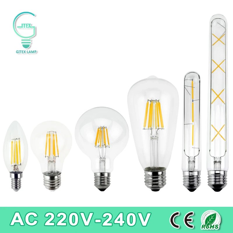 font b LED b font Filament Light E27 E14 Vintage Retro font b LED b