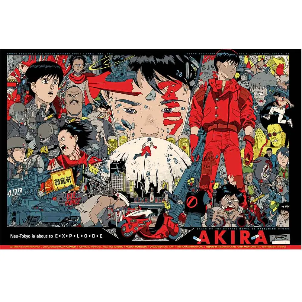 

Akira Poster Red Fighting Anime Movie Art Silk Fabric Prints 24*36 inch Wall Decorative Pictures Home Bedroom Decoration