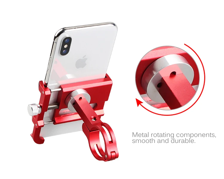 Красный алюминиевый сплав держатель для телефона на велосипед для 3,5-6,2 дюймового смартфона Регулируемый универсальный велосипедный руль Подставка Кронштейн GUB