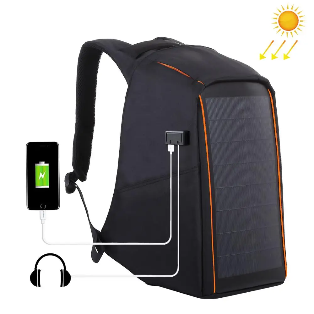 Special  HAWEEL 12W Flexible Solar Panel Power Backpack Anti Theft Waterproof Backpack Laptop Bag &5V/2.1A M