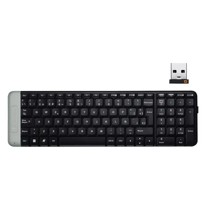 Logitech K230 немой Беспроводной Клавиатура Teclado 2,4 ГГц USB 2,0 приемник Тихая Кнопка Офис клавиатура для настольных ПК