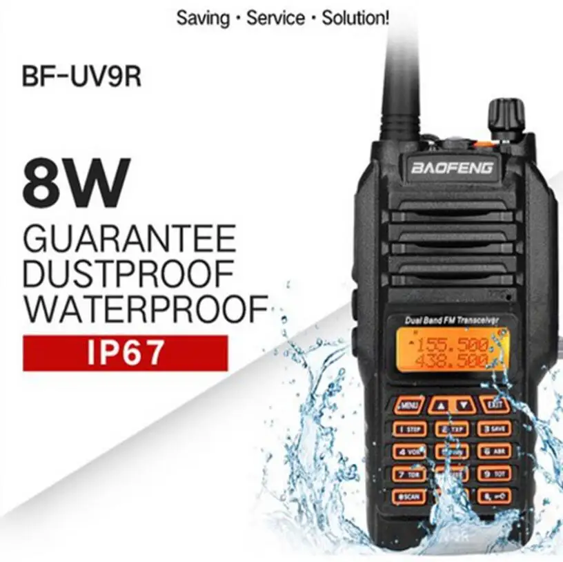 2018 BaoFeng UV 9R walkie talkie 8w big power IP 67 двухсторонняя радиосвязь для охоты