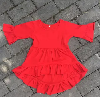 

Trendy Kids Frock Dresses Girls Wholesale baby girls ruffle tops fancy soft cotton kids lovely high low ruffle tops long sleeve