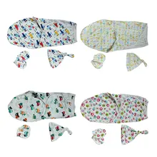 Хлопок, 50*70 см, одеяло для новорожденных, три комплекта шапочки и перчаток, аксессуары для детей 0-3 м