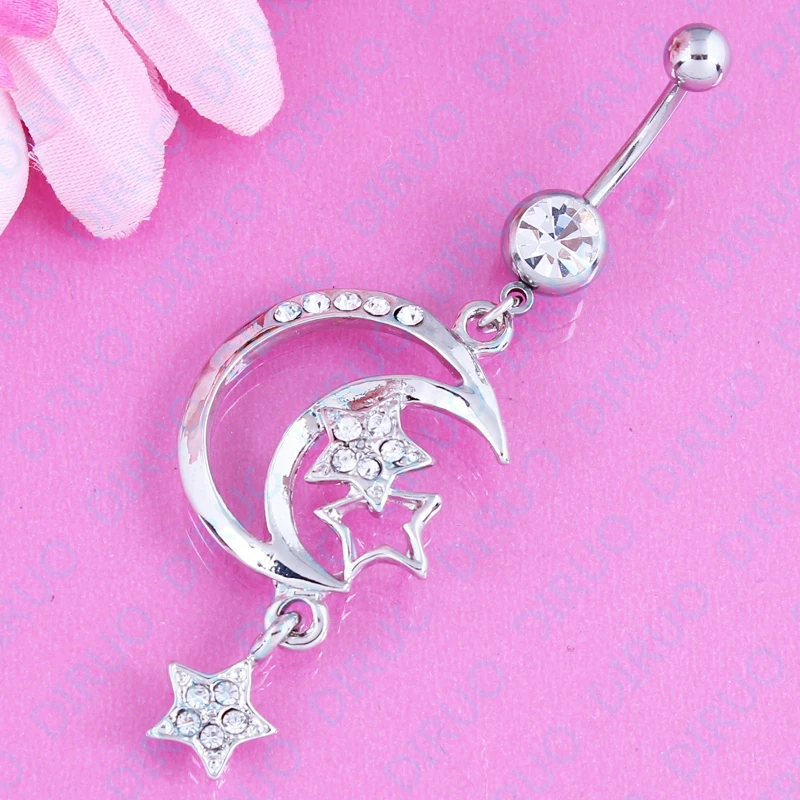Belly button ring Moon Star fashion body piercing jewelry Woman belly