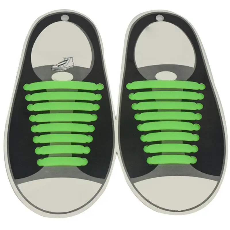 1 пара эластичных силиконовых шнурков для обуви Специальные шнурки без шнурков шнурки для мужчин и женщин обувь на шнуровке резиновый шнурок - Цвет: Green