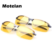 Желтый Ночное видение поляризованные солнцезащитные очки с металлической оправой, очки для вождения в винтажном стиле Ночное видение очки Для мужчин вождения очки 4034