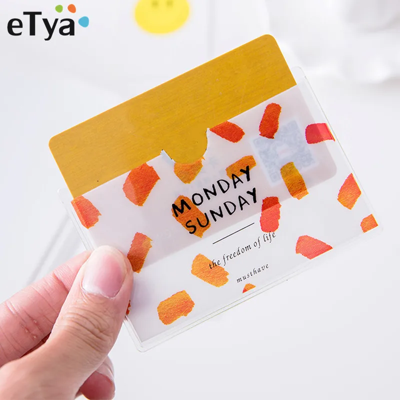 

eTya Cartoon PVC Credit Card Cover Waterproof Clear ID Business Bus Bank Card Protect Holder Bags Pouch