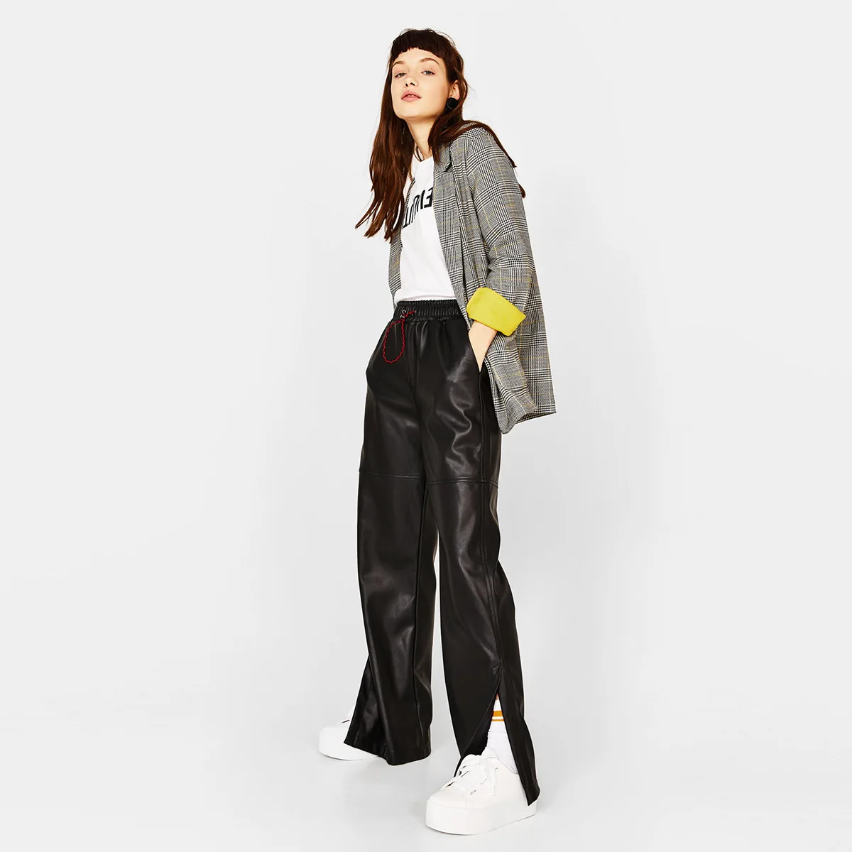 Temperament Retro Simple Commuting Wind Colour Colouring and Splicing Classic Chequered Leisure Suit Jacket 2019 Coat Women