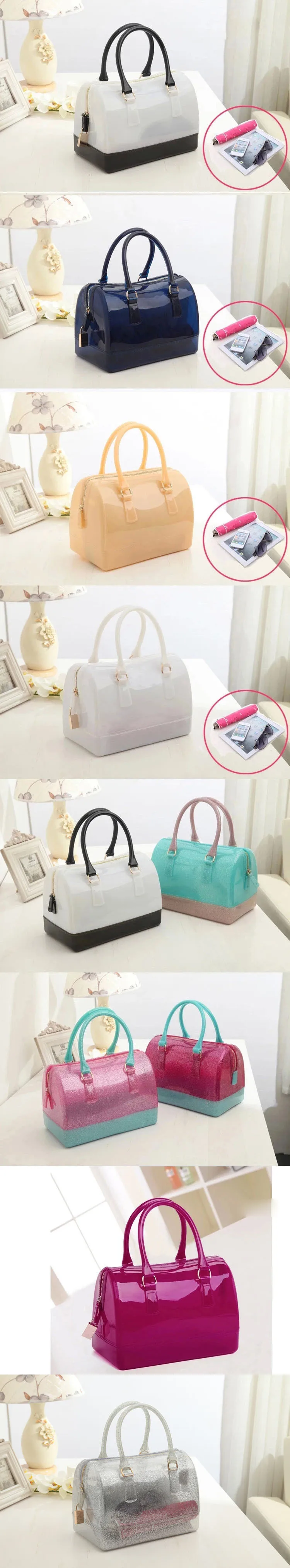 transparent clear candy mulit color handbag bag 04