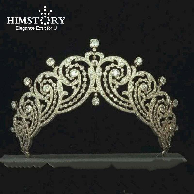 

Himstory Royal Shinny Princess Full Zircon Brides Tiaras Crowns Retro European Hairbands Wedding Hair Accessories Prom Jewerly