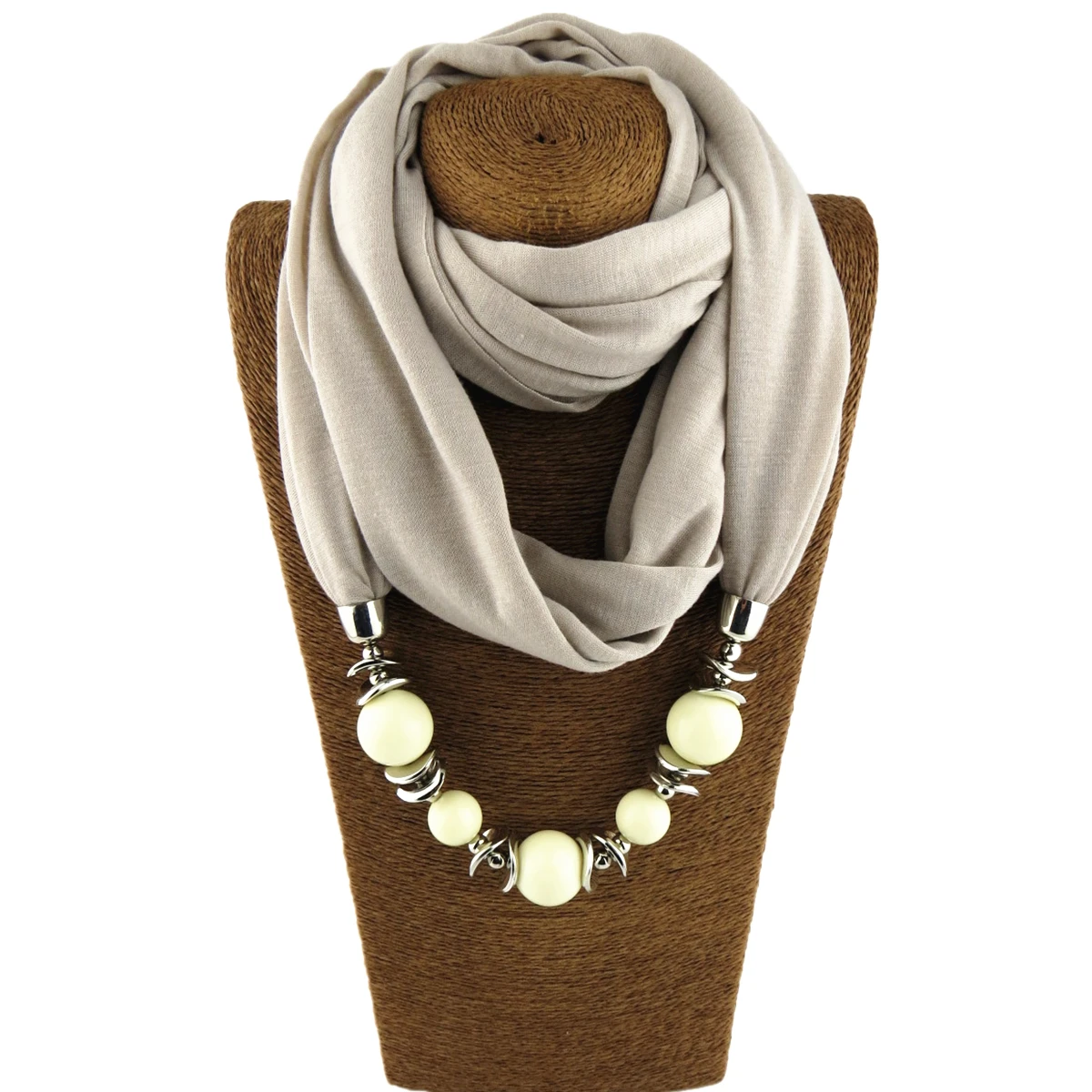 

Plain multicolor fashion design scarf jewelry necklace beads pendant women's scarf free shipping
