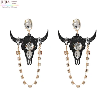 

5 colors New good quality Jewelry Hot Selling Elegant resin chain tassel crystal Earrings for Women