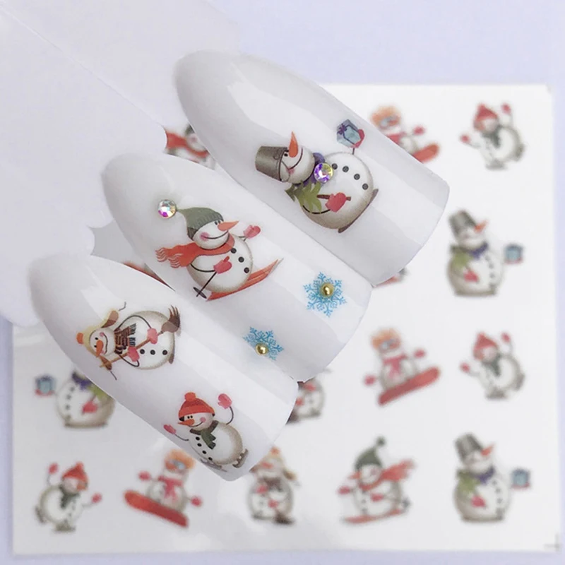 

Nail Art Nail Sticker New Year Slider Tattoo Christmas Water Decal Santa Claus Snowman Full Wraps Designs Decals