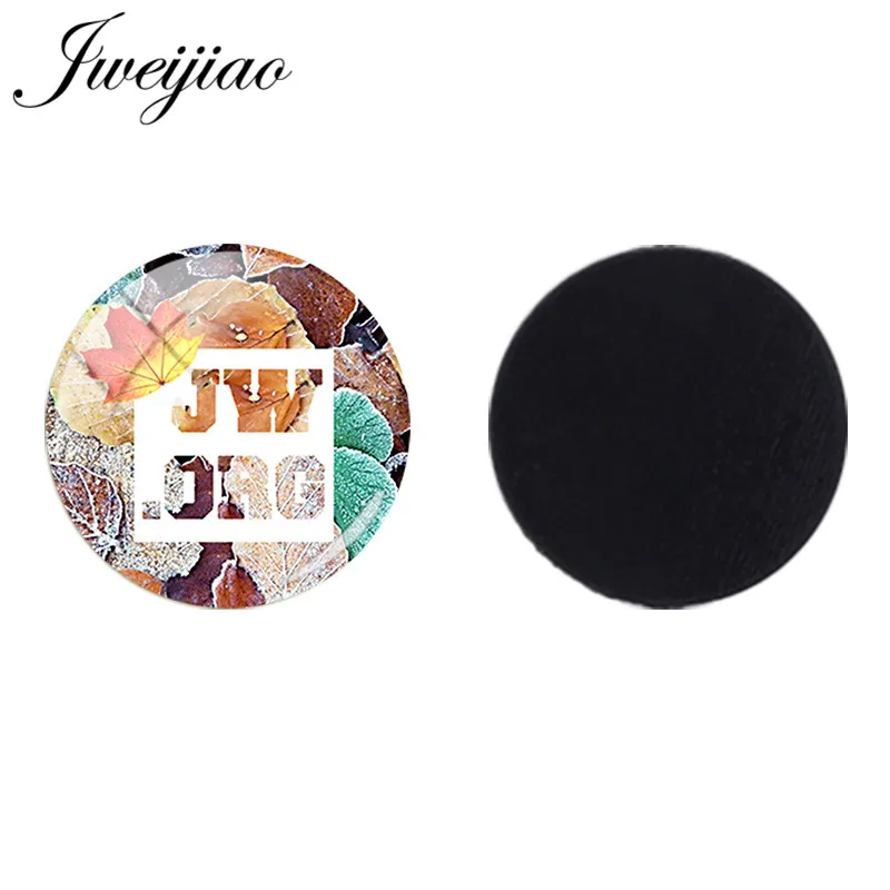 

JWEIJIAO 2019 JW.ORG 25mm Glass Cabochon Picture Dome Beads Magnetic Sticker Fridge Magnet Jewelry Findings Base Setting JW13