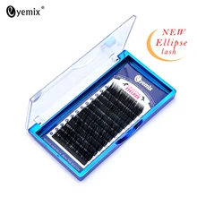 Eyemix Новое поступление, плоские ресницы в форме эллипса, накладные ресницы B/C/D, локон, диаметр 0,15 ММ, разные длины, индивидуальные шелковые ресницы для ресниц
