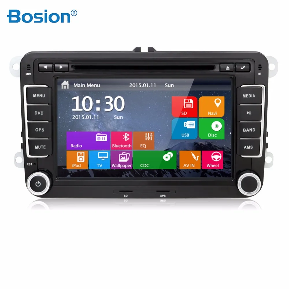 Bosion 2 DIN DVD-плеер автомобиля ПК GPS-навигации Стерео Видео Мультимедиа экрана для VW /