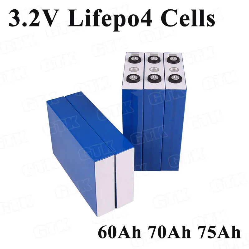

4pcs GTK Lifepo4 3.2v 60Ah 70Ah 75Ah lithium cells 3C discharge for diy 24v 12v 48v backup power battery