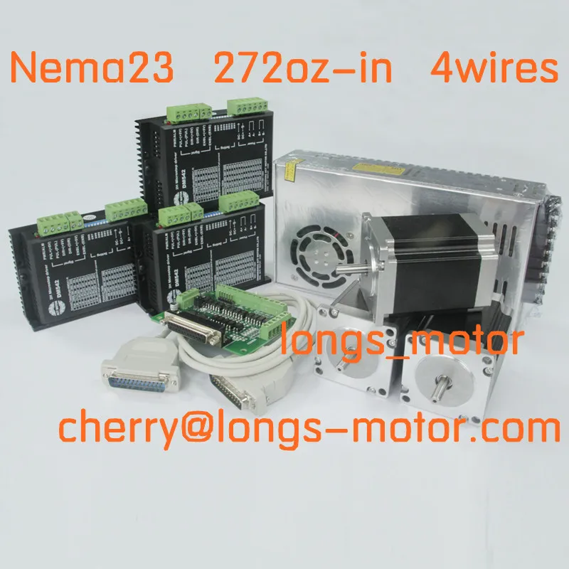 DE Stock 3axis Nema23 stepper motor 272oz-in 3.0A 4wires & driver DM542A CNC Router Plasma controller kit | Обустройство дома