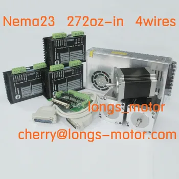 

DE Stock 3axis Nema23 stepper motor 272oz-in 3.0A 4wires & stepper motor driver DM542A CNC Router Plasma CNC controller kit