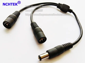 

NCHTEK DC Power 1 Male To 2 Female Splitter Adapter Cable 5.5*2.1mm Strip Light CCTV Camera, 5.5/2.1/Free Shipping/20PCS