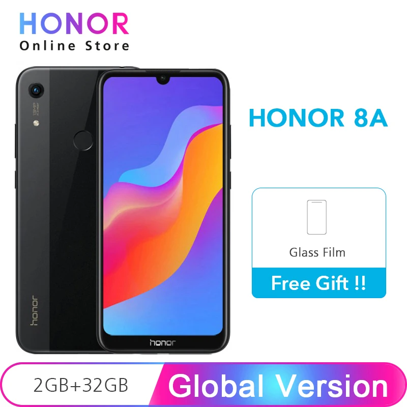 Глобальная версия Honor 8A 2 Гб 32 ПЗУ 8 А мобильный телефон MTK6765 Восьмиядерный 6 09 &quotразблокировка лица Android 9 0 Google