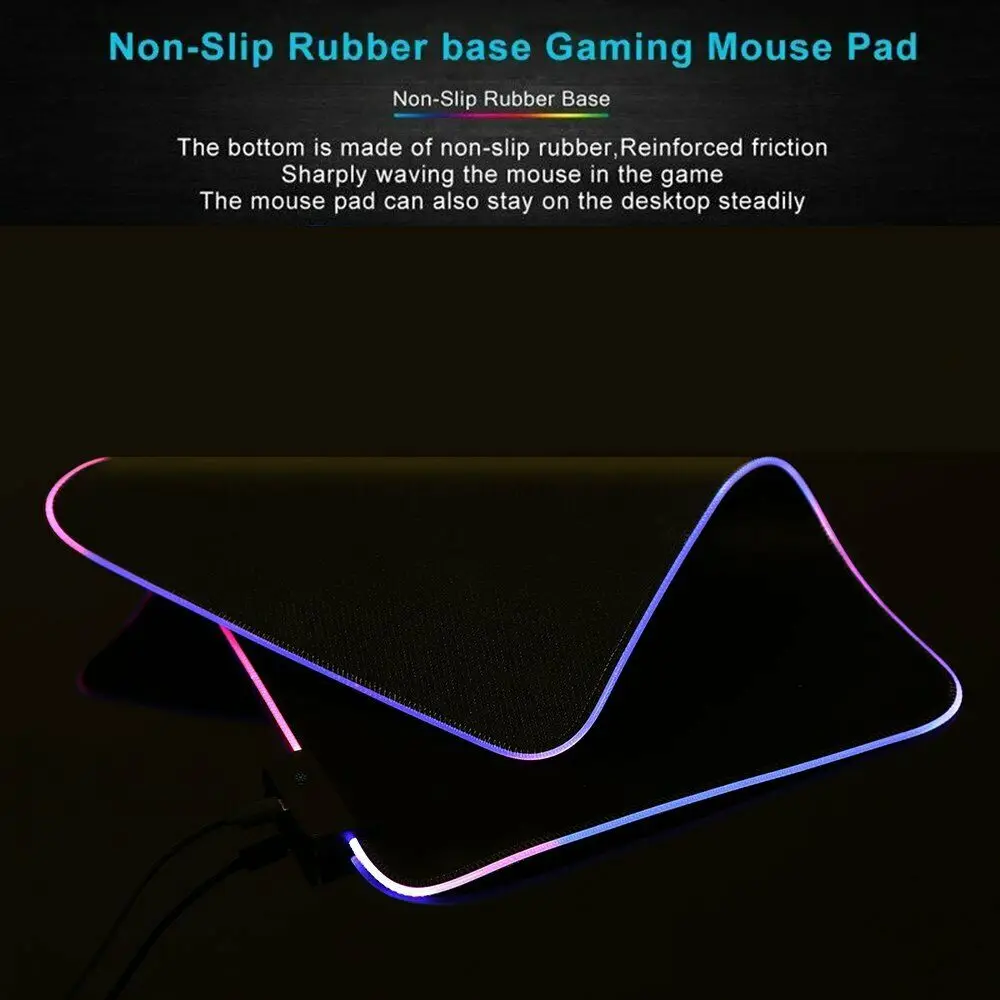  Large Gaming Mouse Pad RGB USB LED Glowing Gamer Keyboard Mousepad Mice Mat 14 Lighting Modes For P
