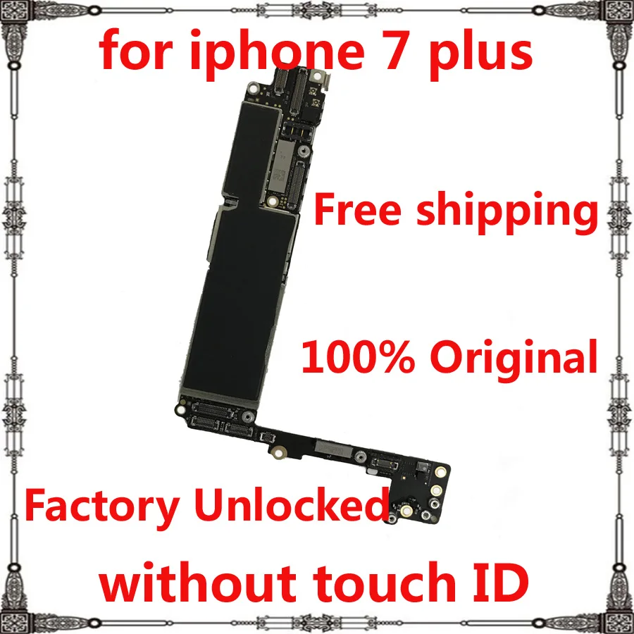 

100% Original Motherboard for iphone 7 plus 7p 7 Plus without Touch ID 32GB 128GB 256GB mainboard IOS system logic board+Chips