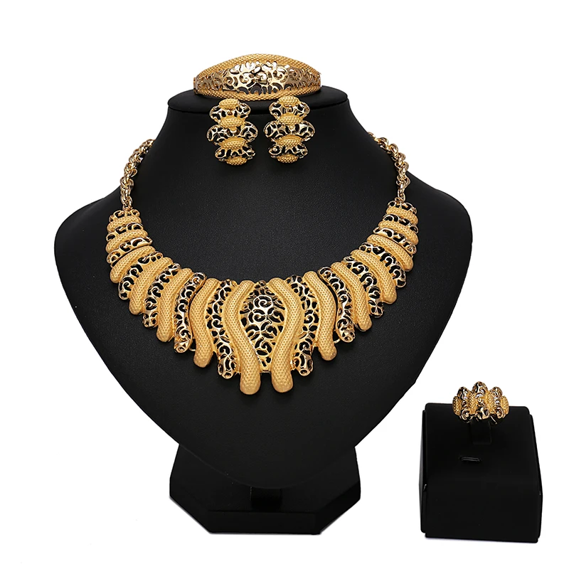 Ювелирный Комплект из бисера и бусин золотого цвета|african beads jewelry set|dubai setsbeaded set |